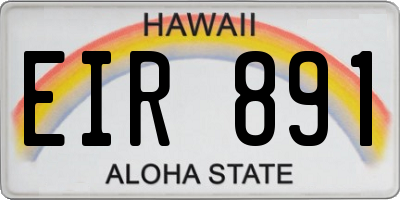HI license plate EIR891