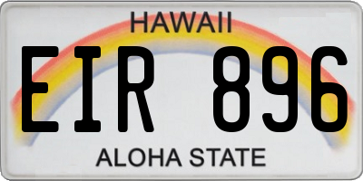 HI license plate EIR896