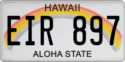 HI license plate EIR897