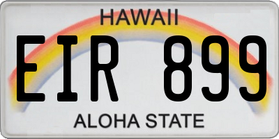 HI license plate EIR899