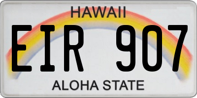 HI license plate EIR907