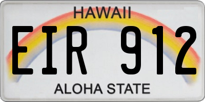 HI license plate EIR912