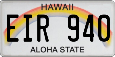 HI license plate EIR940
