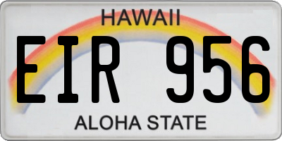 HI license plate EIR956