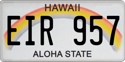 HI license plate EIR957