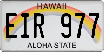 HI license plate EIR977