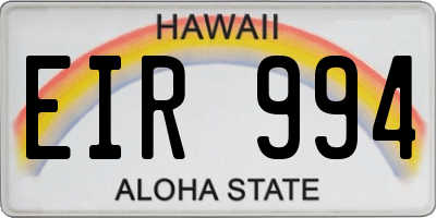 HI license plate EIR994