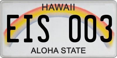 HI license plate EIS003