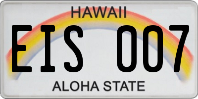 HI license plate EIS007