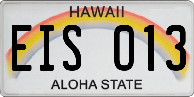 HI license plate EIS013