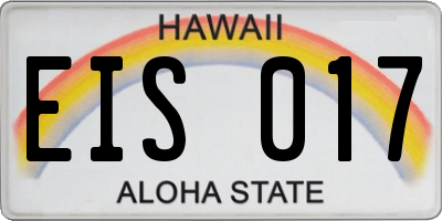 HI license plate EIS017