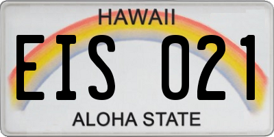 HI license plate EIS021