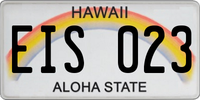 HI license plate EIS023