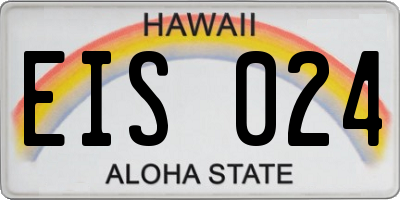 HI license plate EIS024