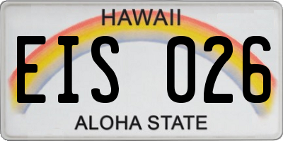 HI license plate EIS026