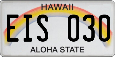HI license plate EIS030