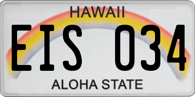 HI license plate EIS034