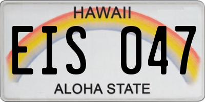 HI license plate EIS047