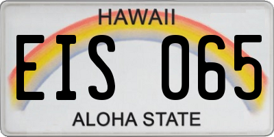 HI license plate EIS065