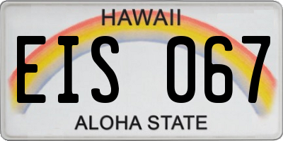 HI license plate EIS067