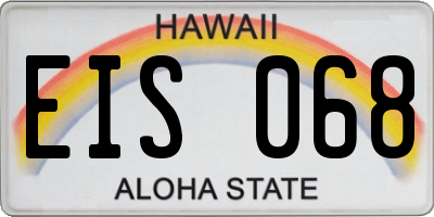 HI license plate EIS068