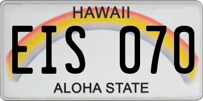 HI license plate EIS070