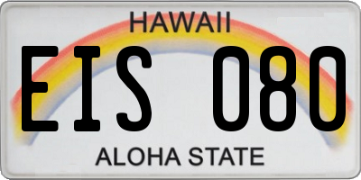 HI license plate EIS080
