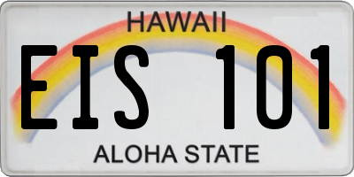 HI license plate EIS101