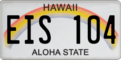 HI license plate EIS104