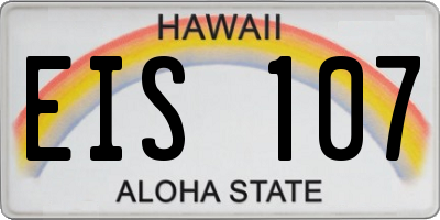 HI license plate EIS107