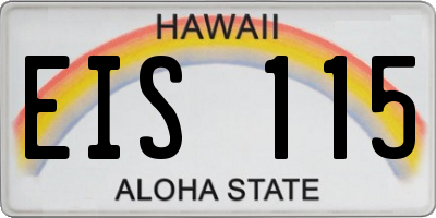 HI license plate EIS115