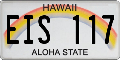 HI license plate EIS117
