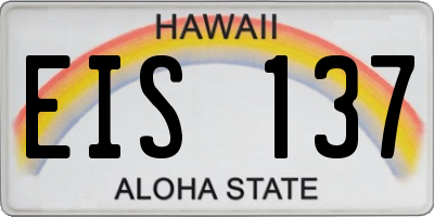 HI license plate EIS137
