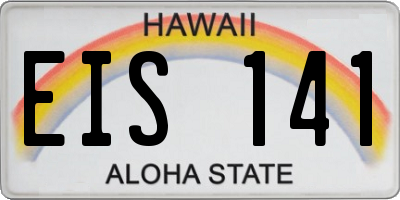 HI license plate EIS141