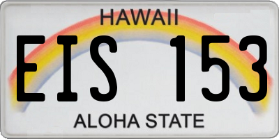 HI license plate EIS153