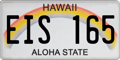HI license plate EIS165