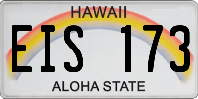 HI license plate EIS173