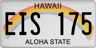 HI license plate EIS175