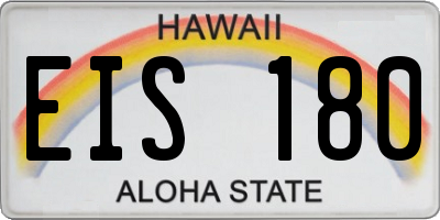 HI license plate EIS180
