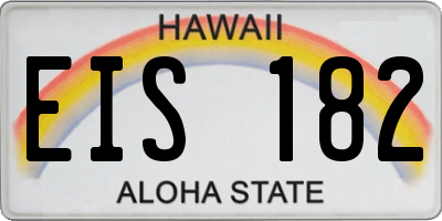 HI license plate EIS182
