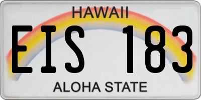 HI license plate EIS183
