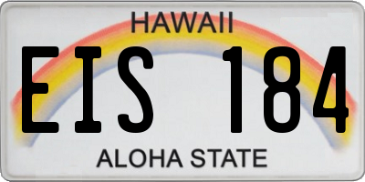 HI license plate EIS184