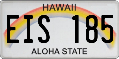 HI license plate EIS185