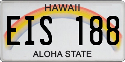HI license plate EIS188