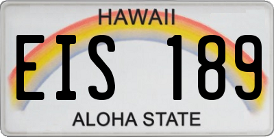 HI license plate EIS189