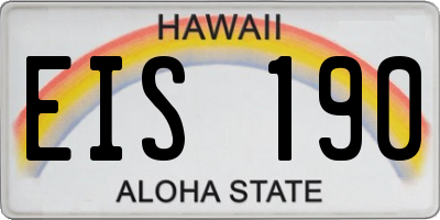 HI license plate EIS190