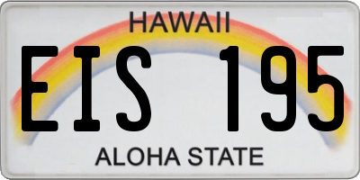 HI license plate EIS195