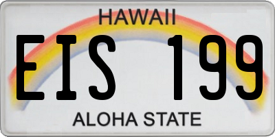 HI license plate EIS199