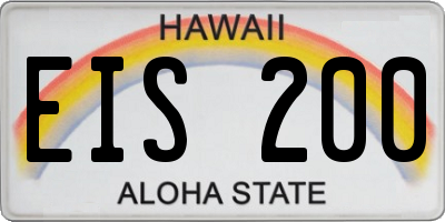 HI license plate EIS200