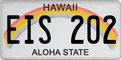 HI license plate EIS202